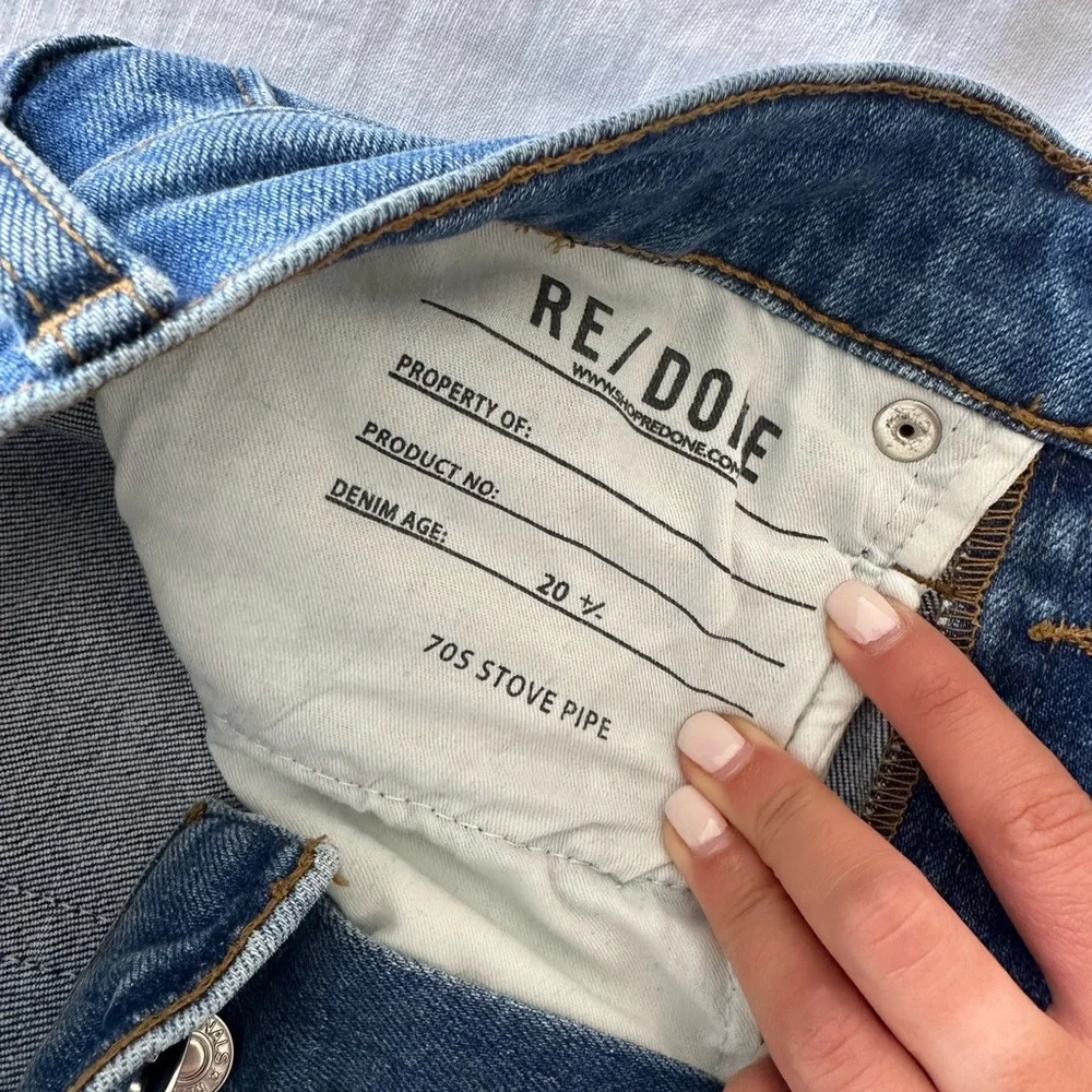 RE/DONE Comfort Stretch High Rise Stove Pipe Jeans - Picture 6 of 10